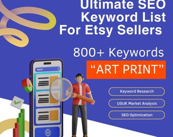 Art Prints Ultimate SEO Keyword List of 2024, Keywords for Journal, Etsy SEO, Keyword Research