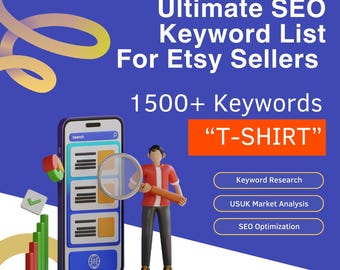 T-shirts Ultimate SEO Keyword List of 2024, Keywords for Journal, Etsy SEO, Keyword Research