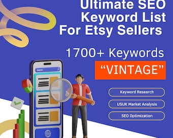 VINTAGE Ultimate SEO Keyword List of 2024, Keywords for Vintage, Etsy SEO, Keyword Research