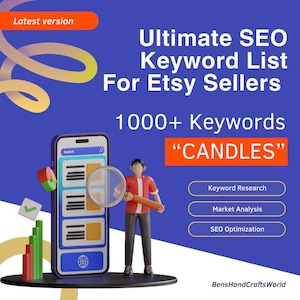 CANDLES Ultimate SEO Keyword List of 2024 for Etsy Sellers, Keywords for Candles, Etsy SEO, Keyword Research