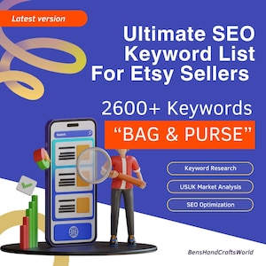 Bag and Purse Ultimate SEO Keyword List of 2024, Keywords for Bag and Purse, Etsy SEO, Keyword Research