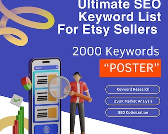 POSTER Ultimate SEO Keyword List of 2024, Keywords for Poster, Etsy SEO, Keyword Research