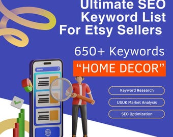 Home Decor Ultimate SEO Keyword List of 2024, Keywords for Sticker, Etsy SEO, Keyword Research