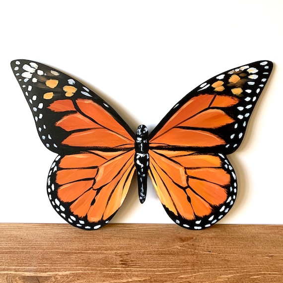 Mariposa monarca pintada a mano / Arte de pared / Núcleo de - Etsy México