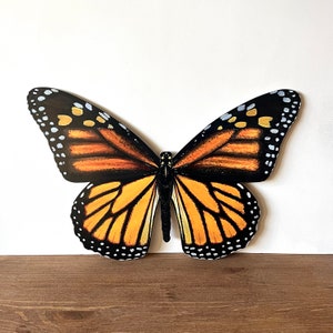 Handmade Wooden Monarch Butterfly Print | Wall Art | Cottage Core and Boho Decor | Wall Hanging