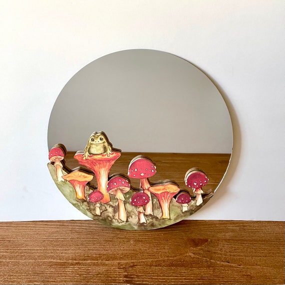 Vintage Berries Mural Printed Mirror Acrylic Circles –