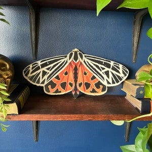 Handmade Virgin Tiger Moth Print | Wall Art | Cottage Core and Boho Decor | Wall Hanging
