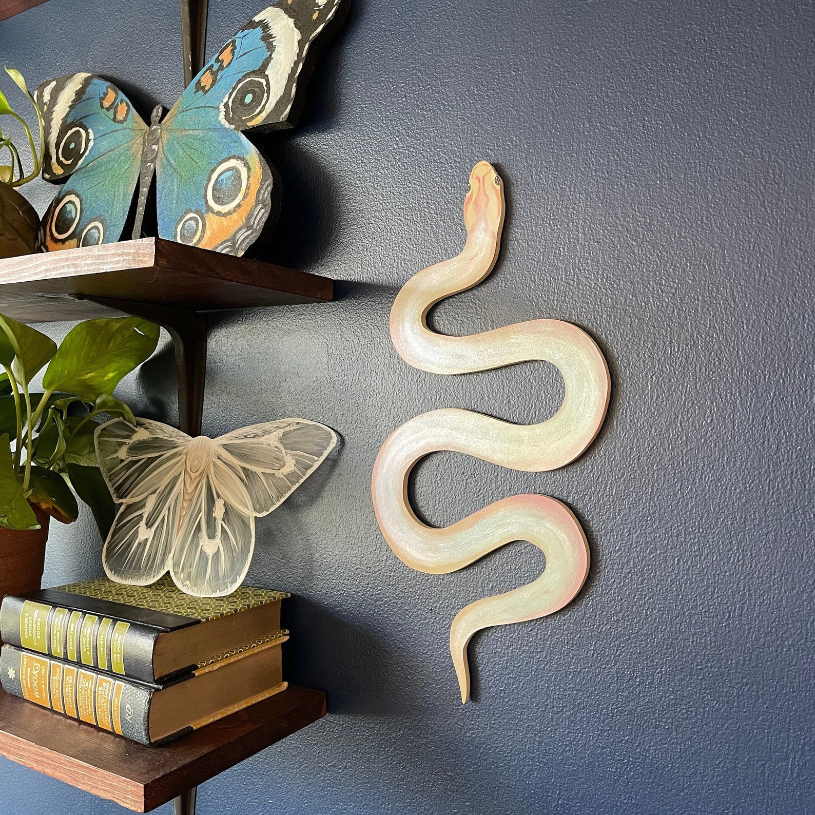 Hand-painted Iridescent Ball Python Snake Wall Decor Boho - Etsy