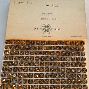 Factory Pack Swarovski crystal Comet OR 7mm Lentil 5100 Beads; 144pc; Vintage! Crackled Gold…