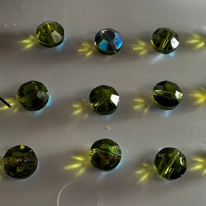 12pc Olivine AB 7mm Lentil 5100 Beads; or 144 Beads Swarovski Crystal Factory Pack; Vintage!