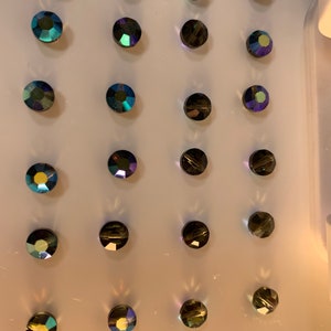 24pc Swarovski Crystal Morion AB 6mm Faceted Lentil 5100 Beads; or 360pc Swarovski Factory Pack; Aka Aspirin or tablet bead
