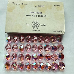 Light Rose AB ,14mm ,Lentil, 5100, Beads, 36 beads,  Vintage, Rare! Tablet,Aspirin, Beads Swarovski Crystal Factory Pack