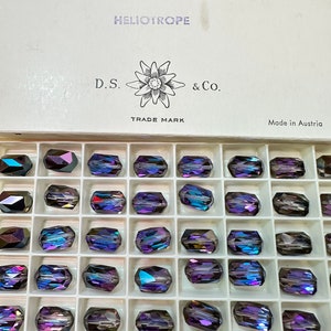 6 beads Heliotrope 12x8mm Barrel Beads Vintage! 5204 Swarovski Crystal Factory Pack