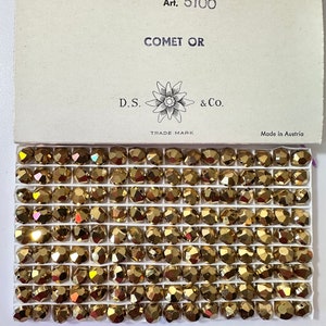 Factory Pack, Swarovski Crystal, Comet OR, 8mm Faceted Lentil 5100 Beads; 144 Beads; Aka Aspirin or Tablet Bead! Vintage! Solid Gold!