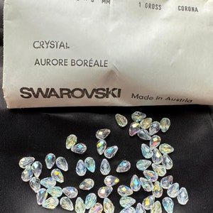 Factory Pack, Swarovski, Kristall AB, 9 x 6 mm, facettiert, Teardrop, 5500, Beads, 144 Stück, Vintage
