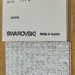 Werkspackung Swarovski Crystal 12 x 8 mm facettierte Teardrop 5500 Beads; 144 Stück; Vintage!