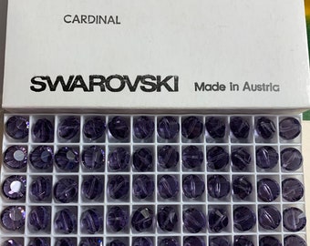 Cardinal 10mm Lentil Tablet Beads; 144pc ; Vintage! Art 5100, Purple lentil beads Swarovski Crystal Factory Pack