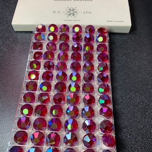 Factory Pack, Swarovski Crystal ,Siam AB ,10mm, Round, Lentil, 5100, Beads, 72 beads, Vintage, Rare! Tablet, Aspirin, Coin, Beads