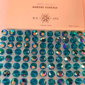 Blue Zircon AB , 10mm , Lentil,   5100,  Beads,  72 beads,  Swarovski Crystal Factory Pack Vintage, Tablet , Aspirin, Teal green