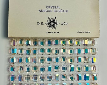 Crystal AB 10x8mm Faceted Rectangle 5105,  Beads; 72 Beads; Vintage! Rare!  Swarovski Crystal Factory Pack