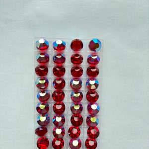 8 mm Light Siam AB Lentil 5100 Beads; 12or 144 beads, Vintage,  Swarovski Crystal Factory Pack,  Rare! Tablet ,Aspirin Beads