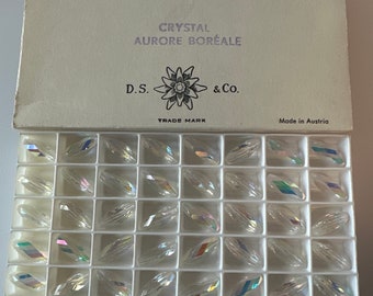 Crystal Clear AB 15x6mm Twisted Oval 5206 Beads; 144pc; Rare!  Vintage! Swarovski Crystal Factory Pack