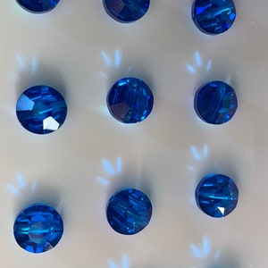 12pc Swarovski Crystal Capri Blue AB 8mm Faceted Lentil 5100 Beads; or 144pc Swarovski Factory Pack; Aspirin or Tablet Beads