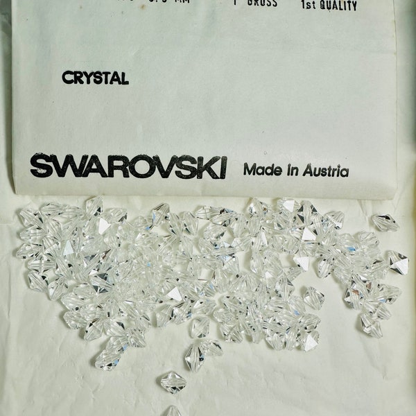 Factory Pack, Swarovski Crystal,  Crystal,  8.5x6.5mm, Double Spear, Diamond Shape,  Bicone, 5121, Beads; 144pc; Vintage