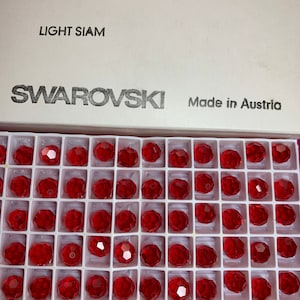 Light Siam 8mm Faceted Round 5000 Beads; 288pc; New in Box Swarovski Crystal Factory Pack