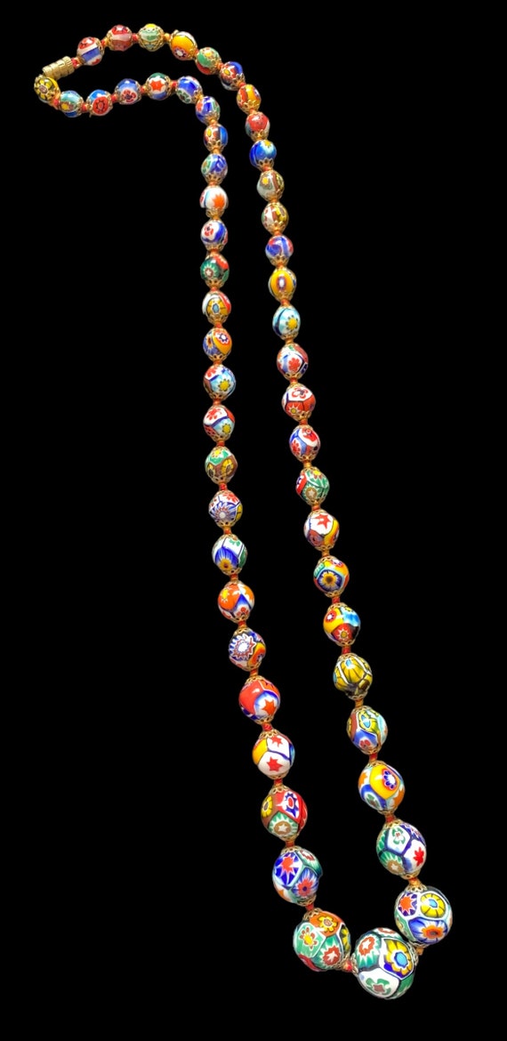 Vintage venetian Murano Italian Millefiori beads o