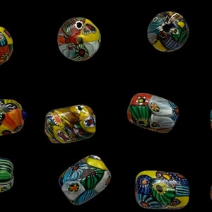 Q1, 1900’s vintage Ercole Moretti trade beads, old stock, Vintage Murano African Millefiori trade beads, vintage Millefiori trade beads
