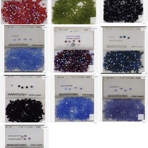 24 beads, 6mm 10 Colors Vintage Tablet beads in Alexandrite, Hyacinth AB, Jet, Lavender, Light Amethyst AB, Morion AB Swarovski Factory Pack