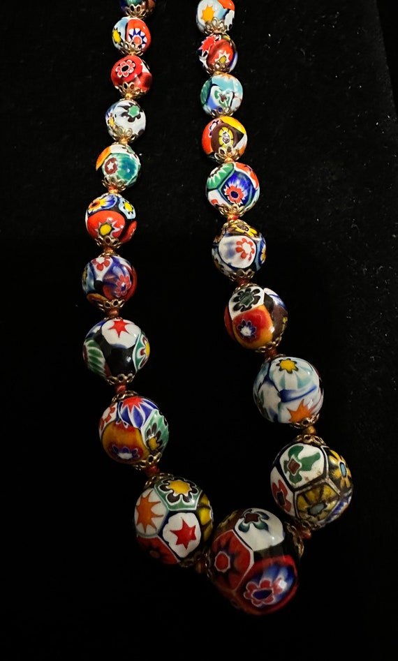 Vintage Millefiori necklace  28” MILLEFIORI neckl… - image 2