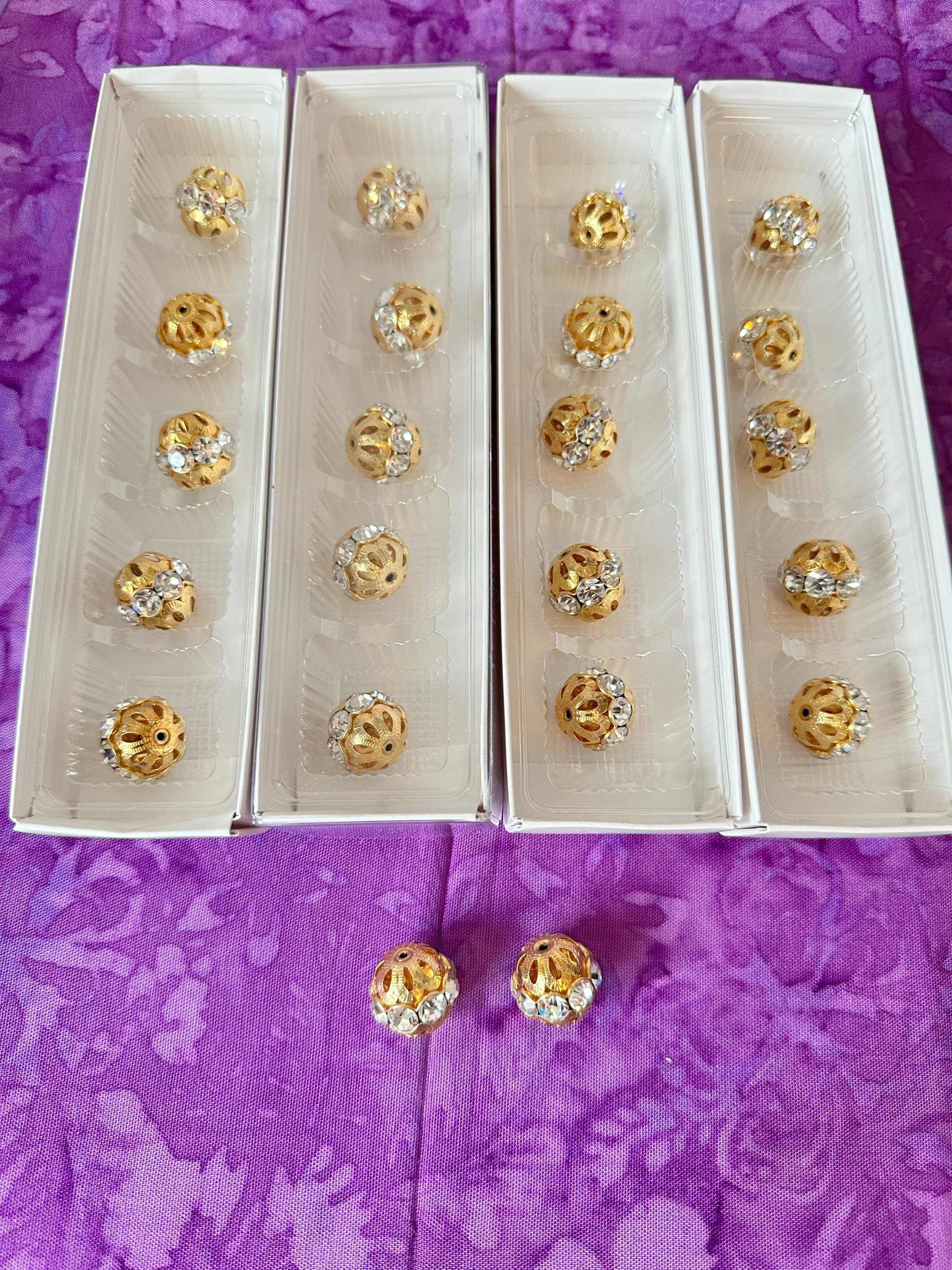 ART FK 18mm Gold Rhinestone Balls. 5pc Packs, Hafner and Puhrer Etsy