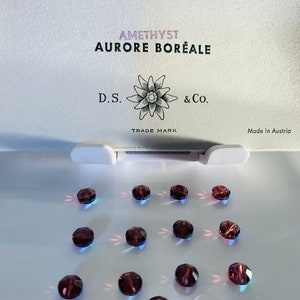 12pc Swarovski Crystal Amethyst AB, 7mm Tablet,  5100 Beads; or 144pcs Swarovski Crystal Factory Pack; Vintage! Iridescent Purple
