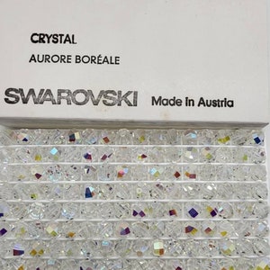 Crystal AB, 8mm, Geometric, Cut ,Round, 5004, Beads, 288pcs, Vintage! Swarovski Crystal Factory Pack