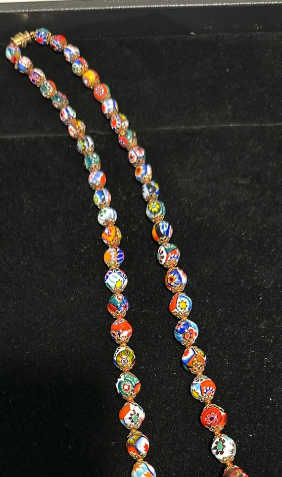 Vintage Millefiori necklace  28” MILLEFIORI neckl… - image 4