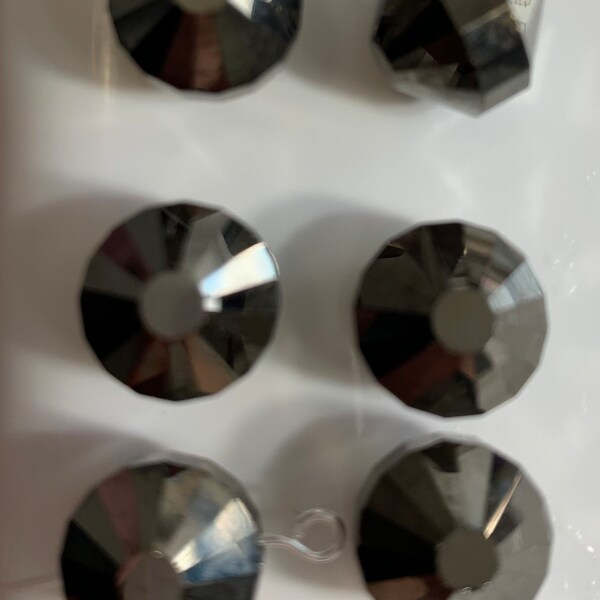 6pc Swarovski Crystal Crystal Comet Argent Dark 2x CAD 12mm Tablet 5101 Beads; or 48pcs Swarovski Factory Pack; Vintage!