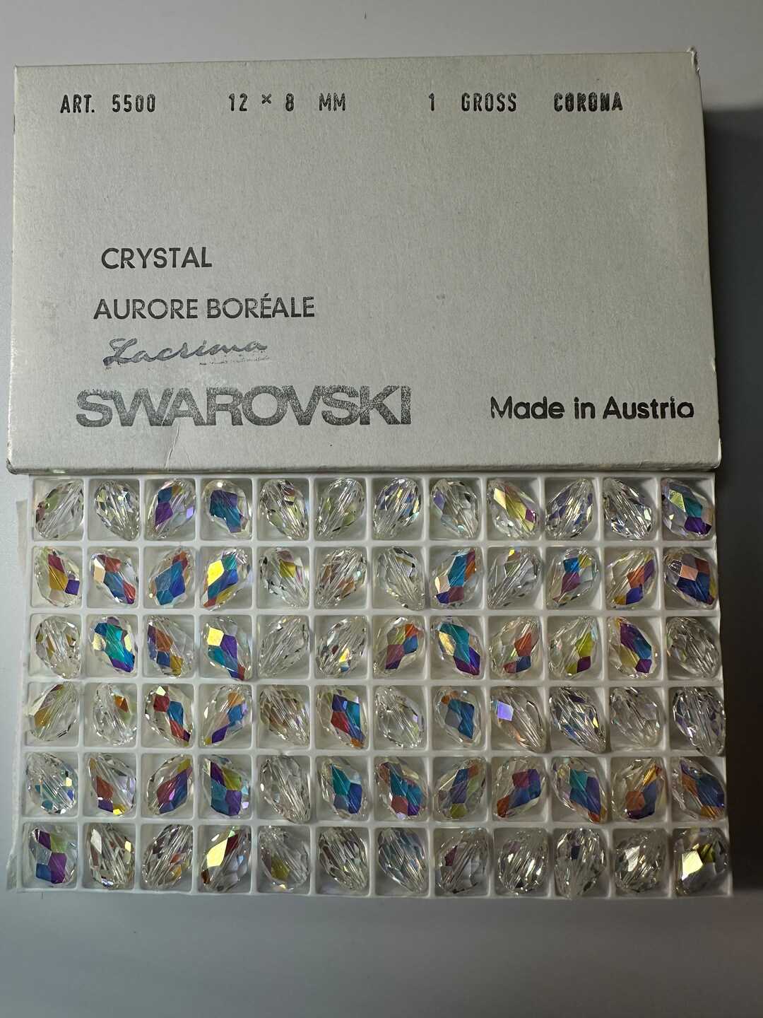 Swarovski 5500 Faceted 12 X 8mm Crystal AB Pearshape Tear Drop 