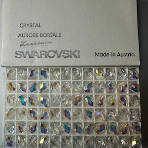 Werkspackung Swarovski Crystal AB 12 x 8 mm Facettierte Teardrop 5500 Beads; 144 Stück; Vintage!
