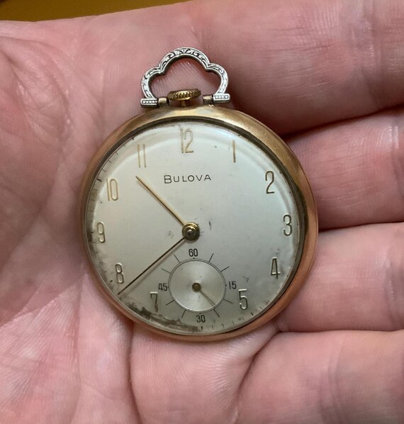 Bulova pocket watch gold discount