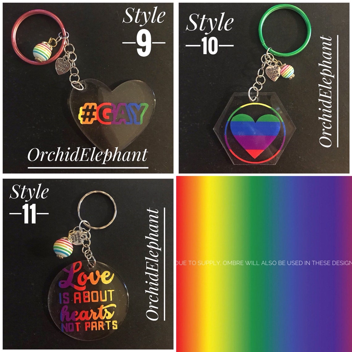 PRIDE Keychains Etsy