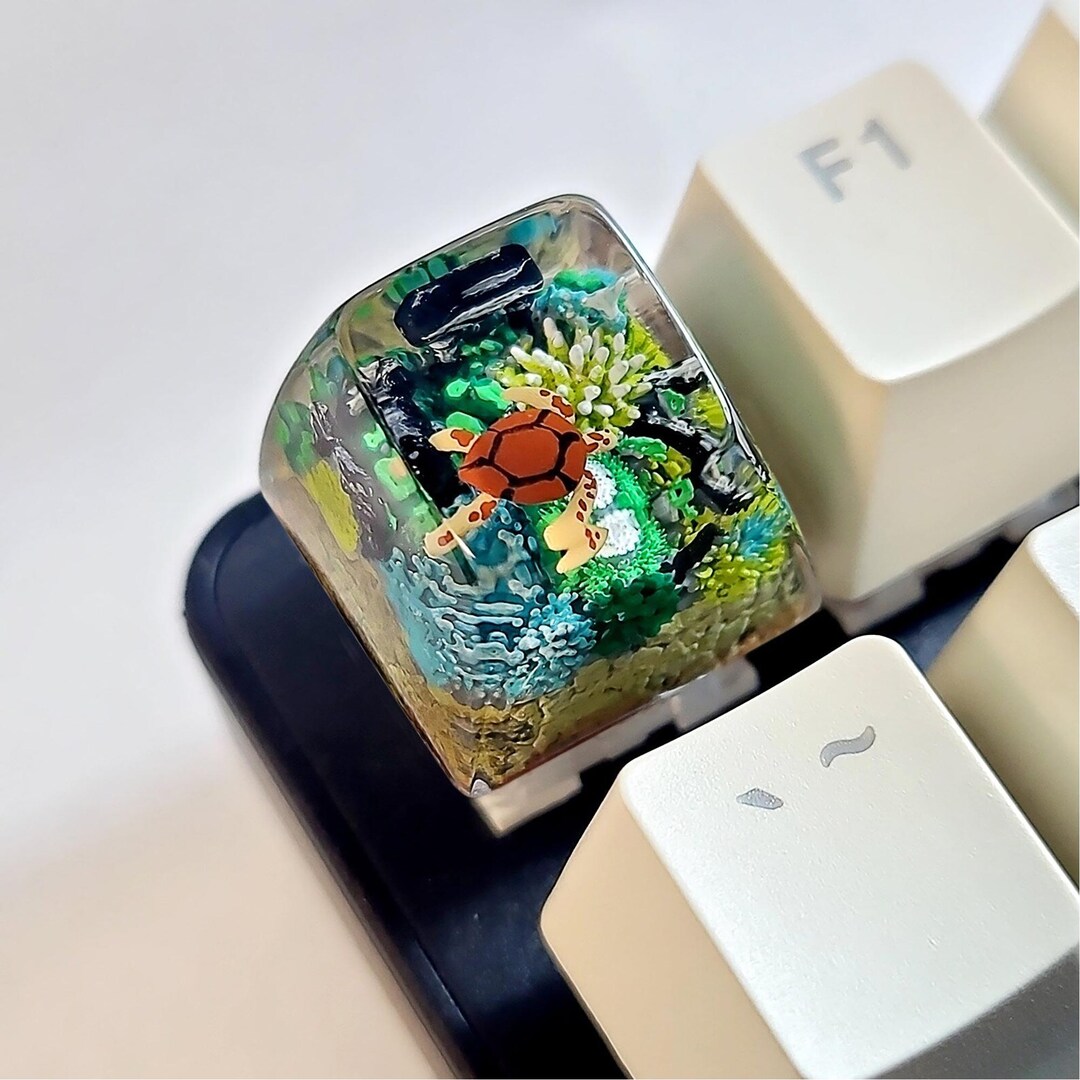 Turtle Keycap Turtle Coral Undersea Ocean Artisan Keycaps Epoxy Resin - Etsy