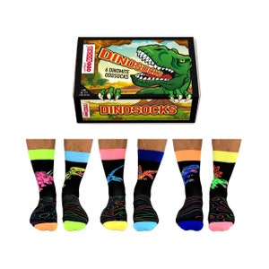 DINOSOCKS Six Dinomite Odd Socks For Men Size 6 -11