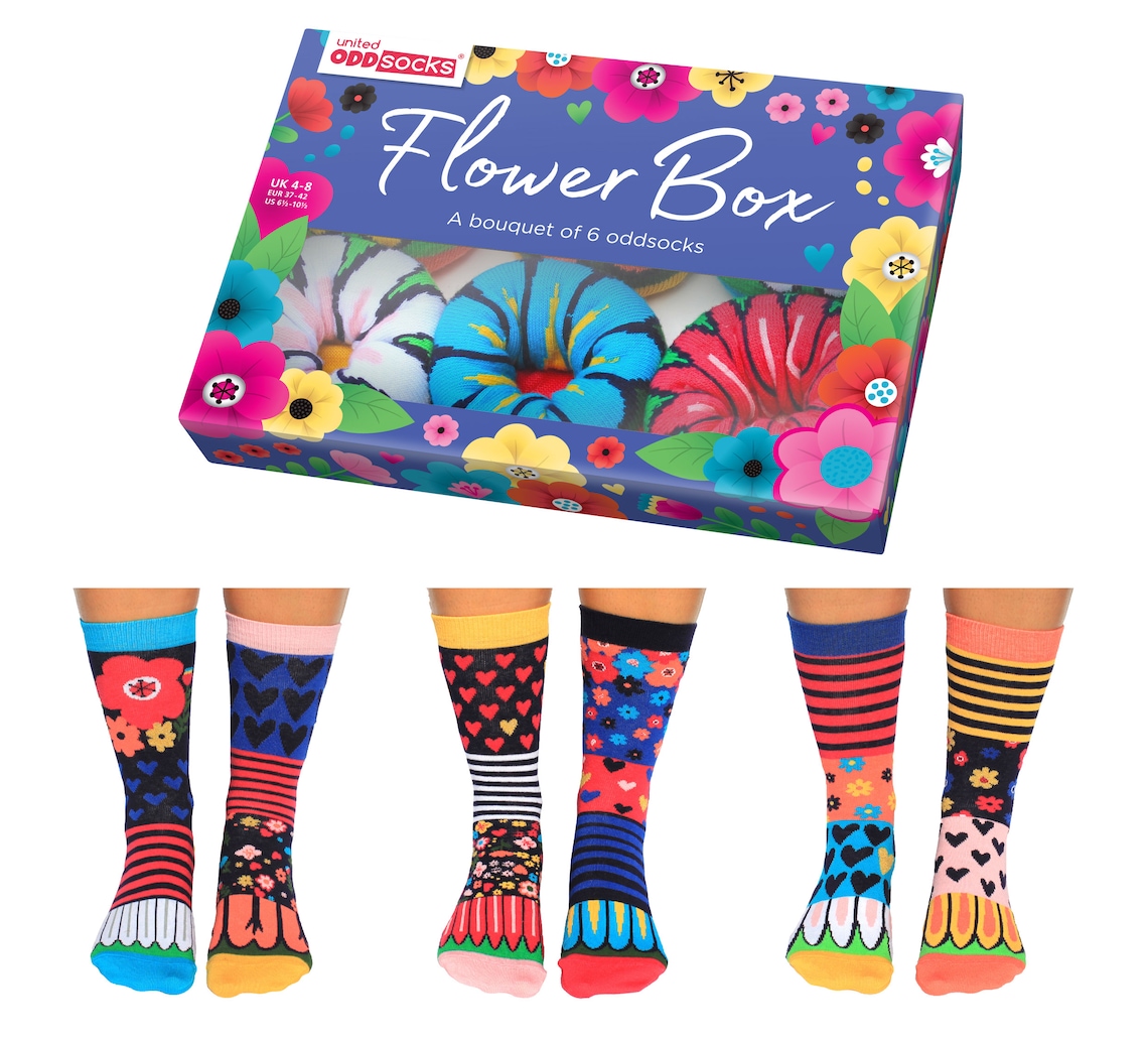 United Oddsocks FLOWER BOX 6 Odd Socks Gift Boxladies Size Etsy