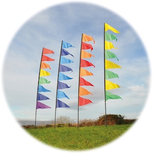 Festival Pendant Banners 3.4m Flag Kit, Stake & Pole