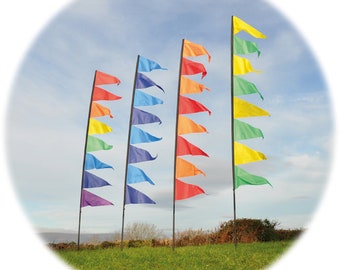 Festival Pendant Banners 3.4m Flag Kit, Stake & Pole