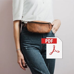 Leather Hip Bag PDF Pattern, Leather DIY, Fanny Pack, Belt Pouch