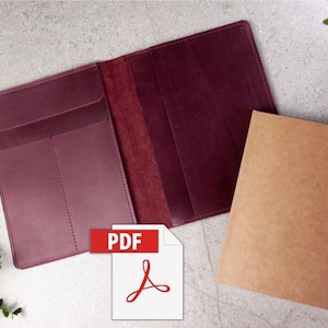 Notebook A4 pattern,Leather portfolio pattern,Notebook cover a4 pdf,Notepad holder pdf,Downloadable PDF pattern,