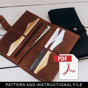 Lange Brieftasche Muster,Herren Brieftasche Leder pdf,Minimalistische Brieftasche Muster,Leder Brieftasche pdf